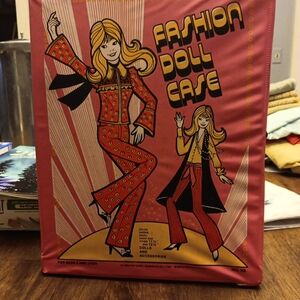 Vintage Fashion Doll Case in Pink and Yellow TARA Toys